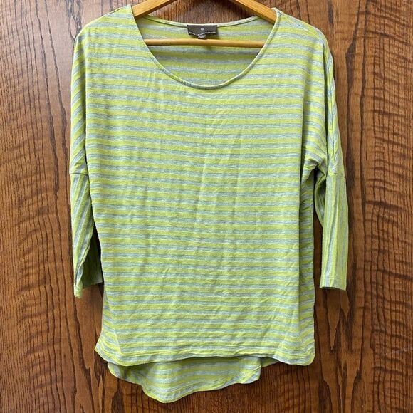 Fenn Wright Manson green and‎ grey striped tunic top - Picture 1 of 6